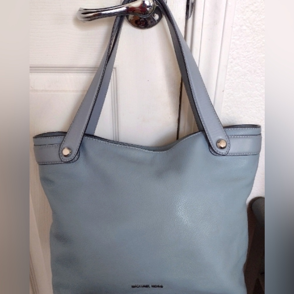 MICHAEL Michael Kors Pale Blue Leather Satchel